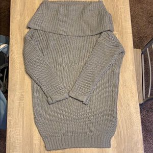 NWT L Love off the shoulder gray sweater